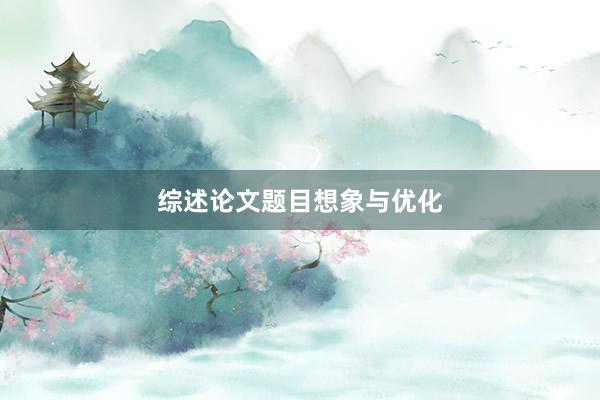 综述论文题目想象与优化